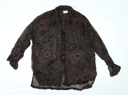Womens UK Size 12 Charlotte Halton Black Basic Button-Up