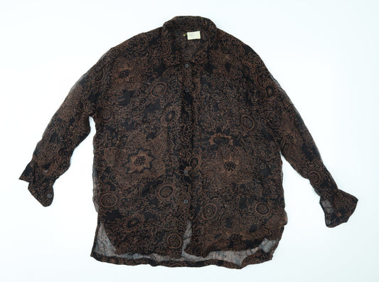 Womens UK Size 12 Charlotte Halton Black Basic Button-Up