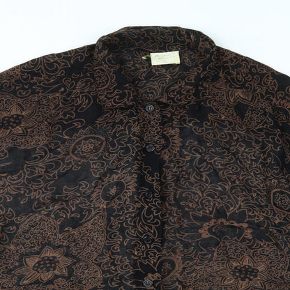 Womens UK Size 12 Charlotte Halton Black Basic Button-Up