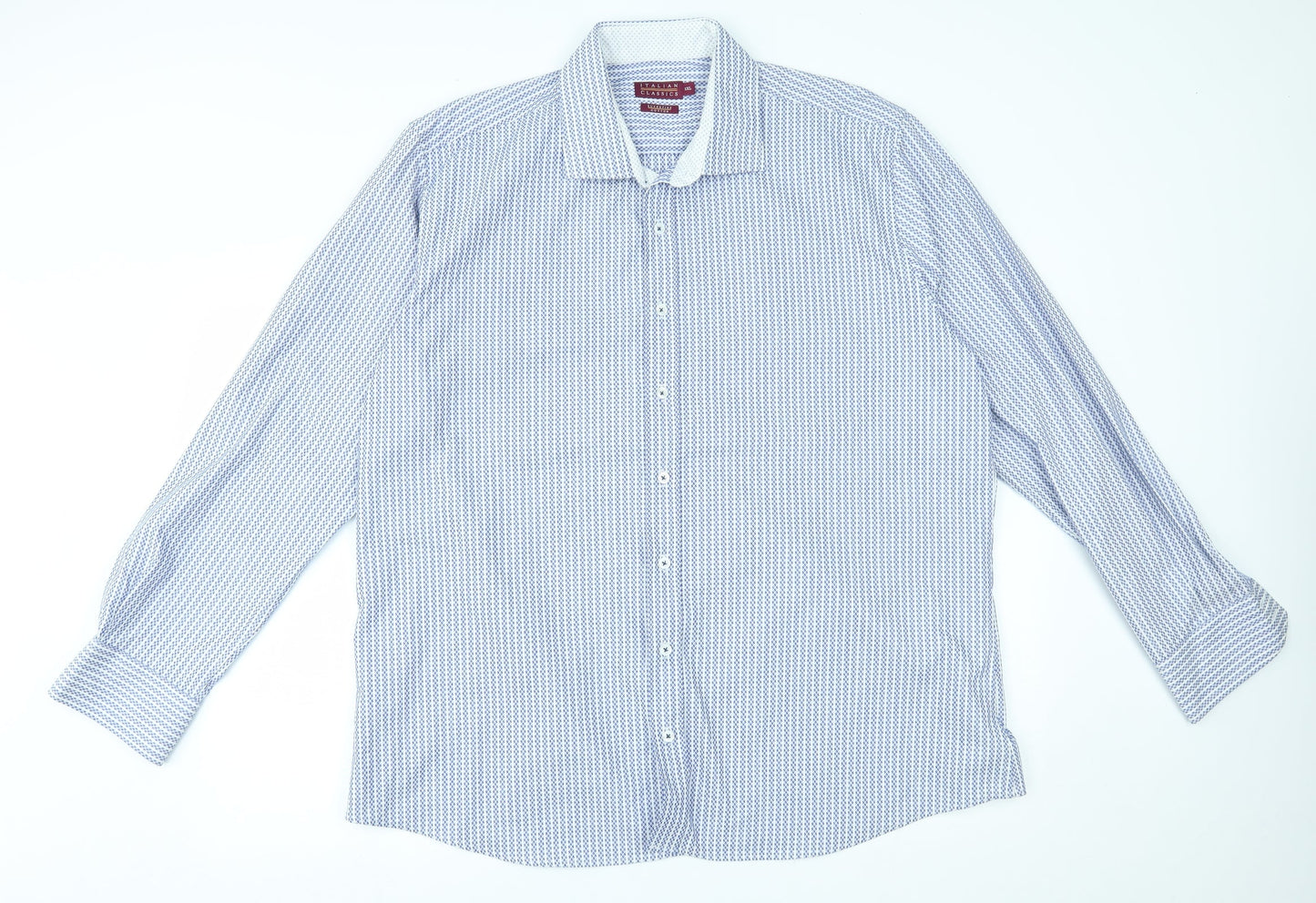 Mens UK Size XL Italian classic Blue  Button-Up Long Sleeve Casual Shirt