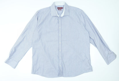 Mens UK Size XL Italian classic Blue  Button-Up Long Sleeve Casual Shirt