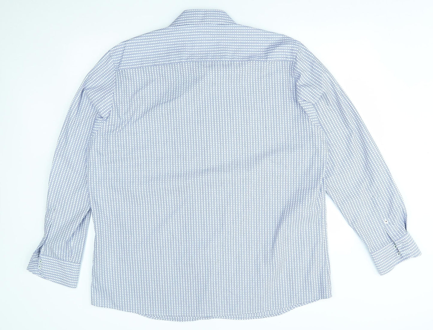Mens UK Size XL Italian classic Blue  Button-Up Long Sleeve Casual Shirt