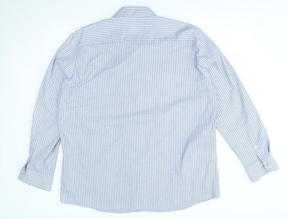 Mens UK Size XL Italian classic Blue  Button-Up Long Sleeve Casual Shirt