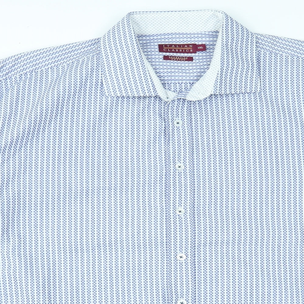 Mens UK Size XL Italian classic Blue  Button-Up Long Sleeve Casual Shirt