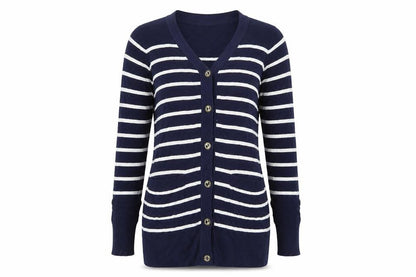 Motel Rocks Womens Blue Striped  Cardigan Jumper Size S