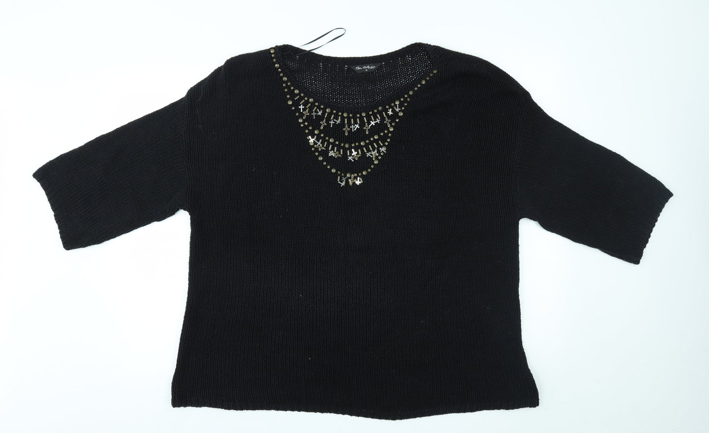 Womens UK Size 16 Miss Selfridge Black Pullover Jumper