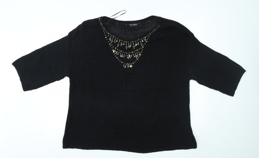 Womens UK Size 16 Miss Selfridge Black Pullover Jumper