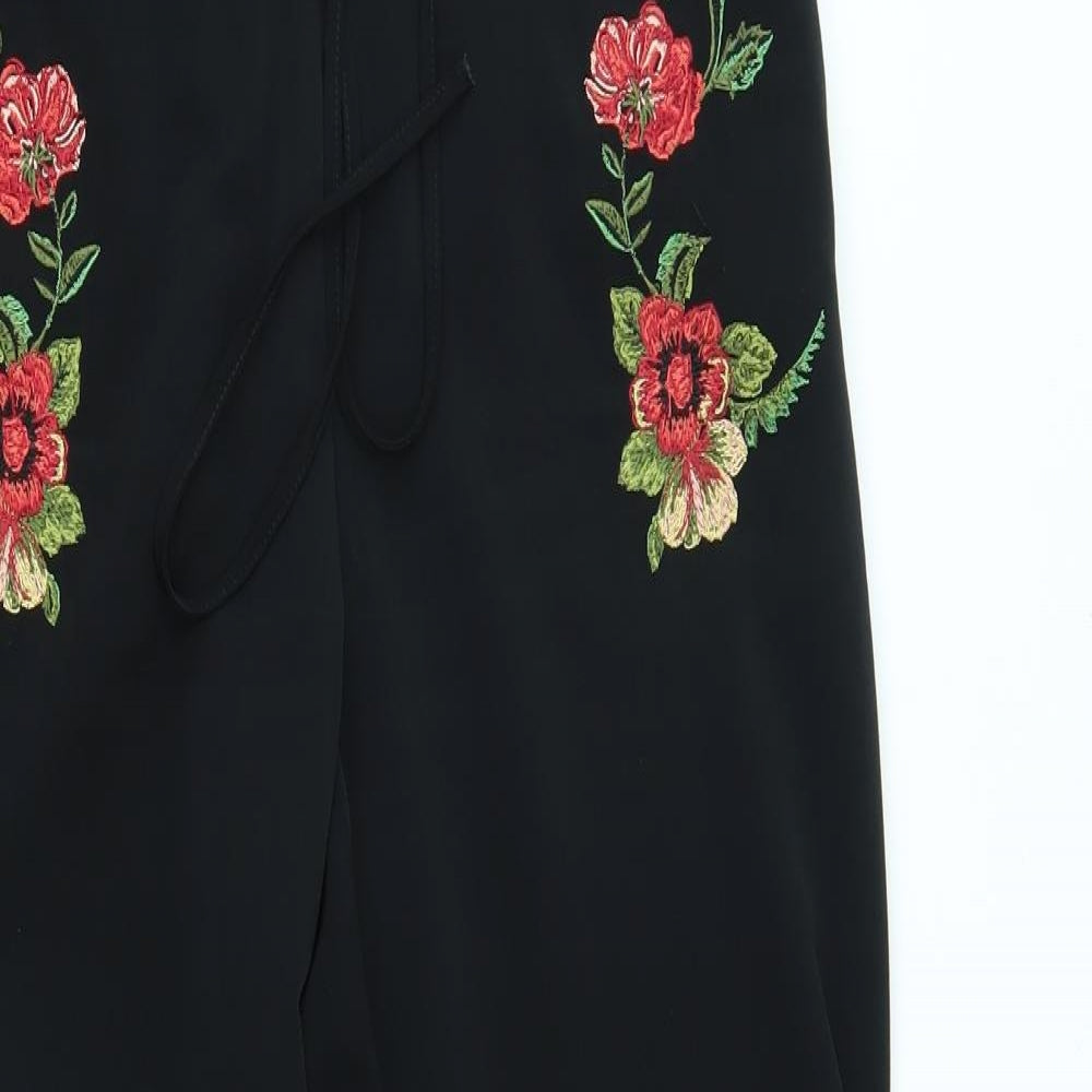 Womens UK Size 10 M&S Regular Fit Capri Black Trousers