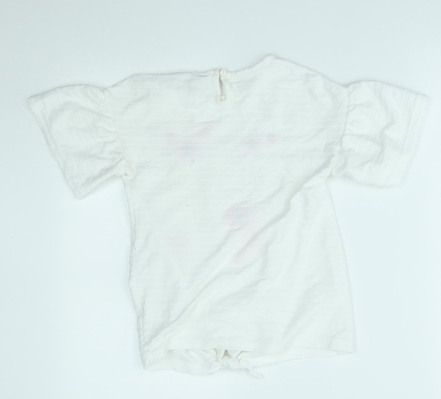 George Girls White   Basic Blouse Size 9-10 Years  - reversible sequin heart
