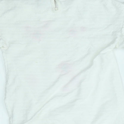 George Girls White   Basic Blouse Size 9-10 Years  - reversible sequin heart