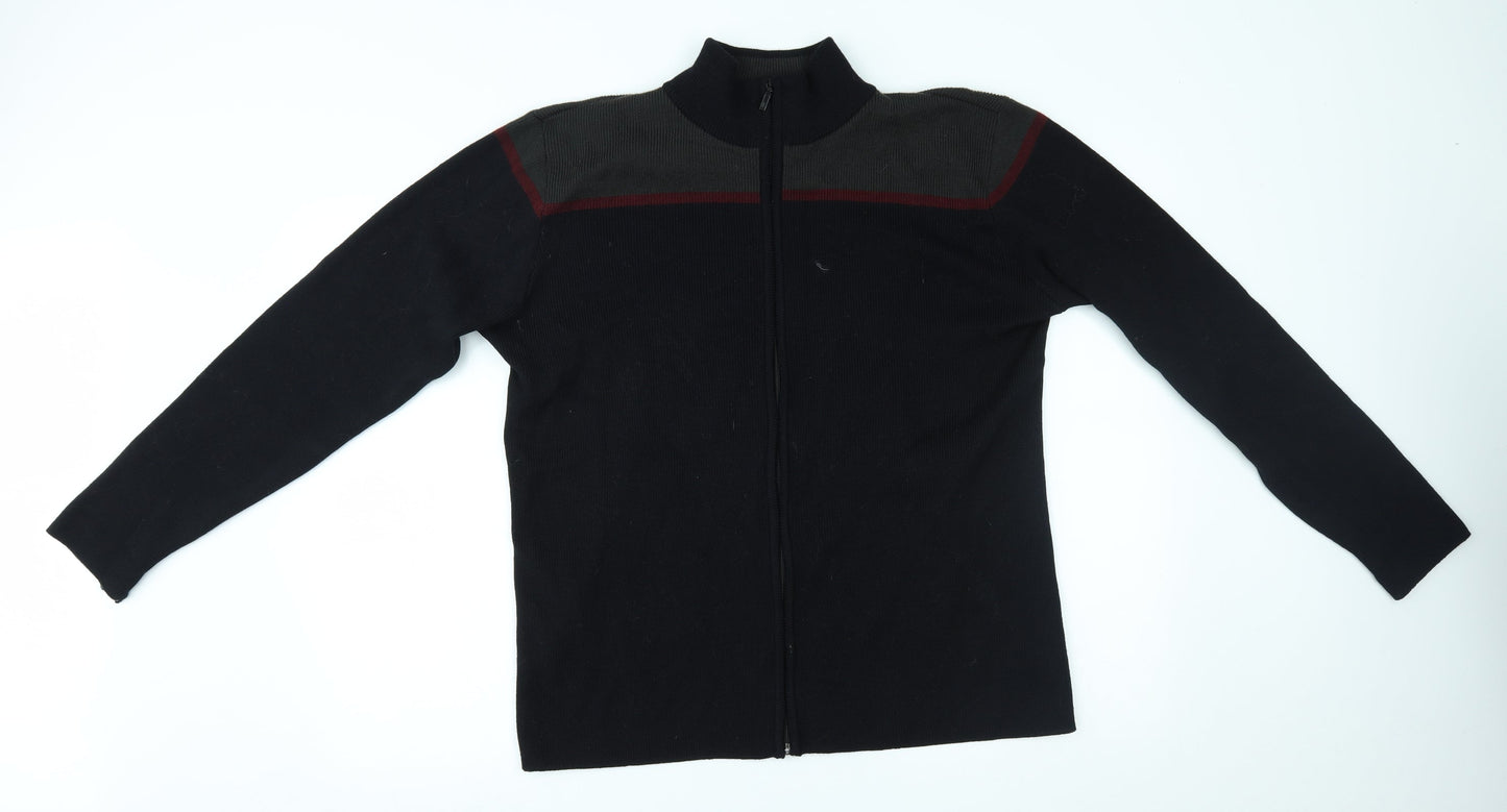 EWM Womens Black   Full Zip Jumper Size M
