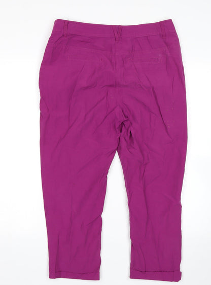 Dorothy Perkins Womens Purple   Cropped Trousers Size 10 L23 in