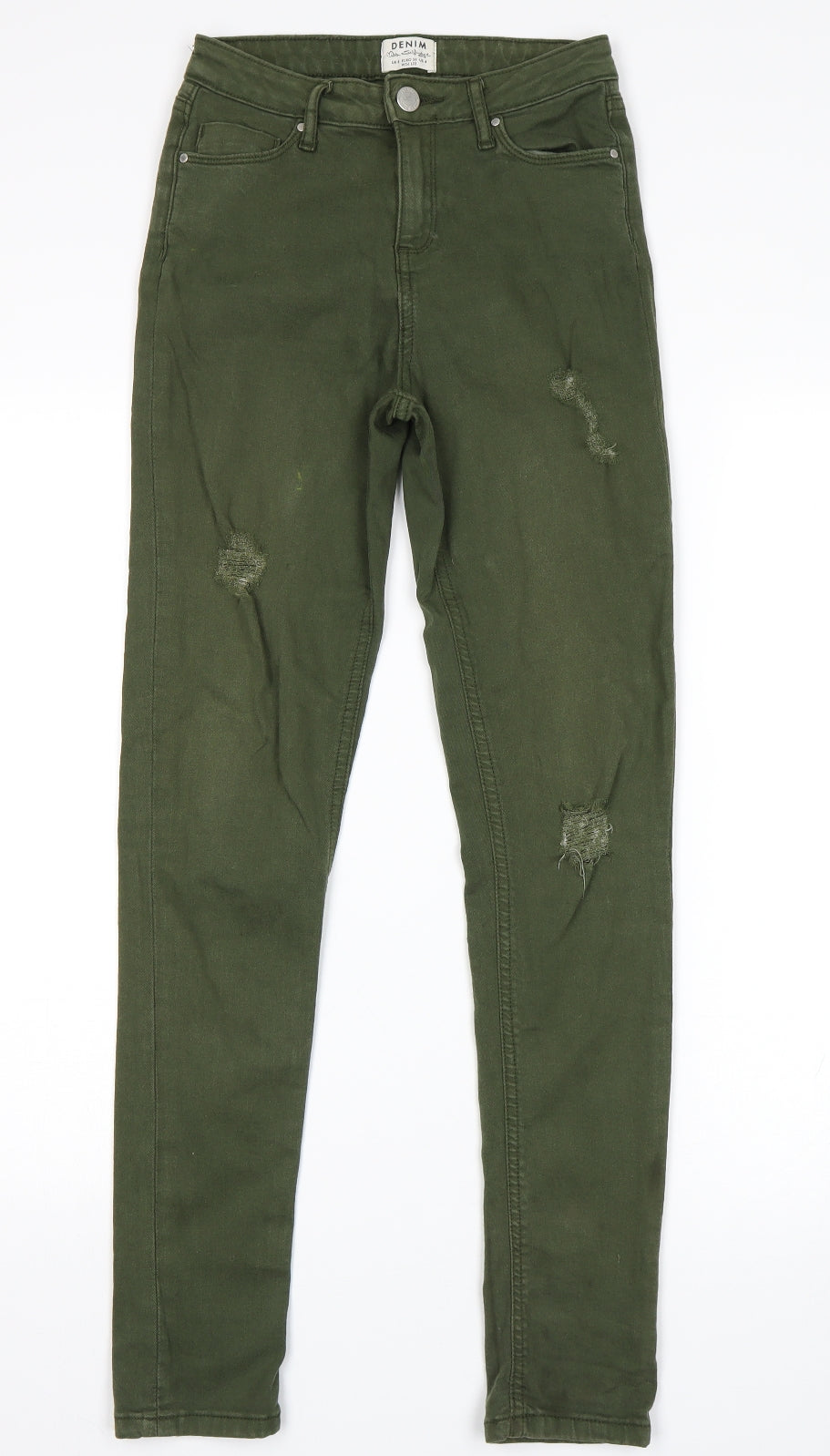 Miss Selfridge Womens Green   Skinny Jeans Size 8 L28 in