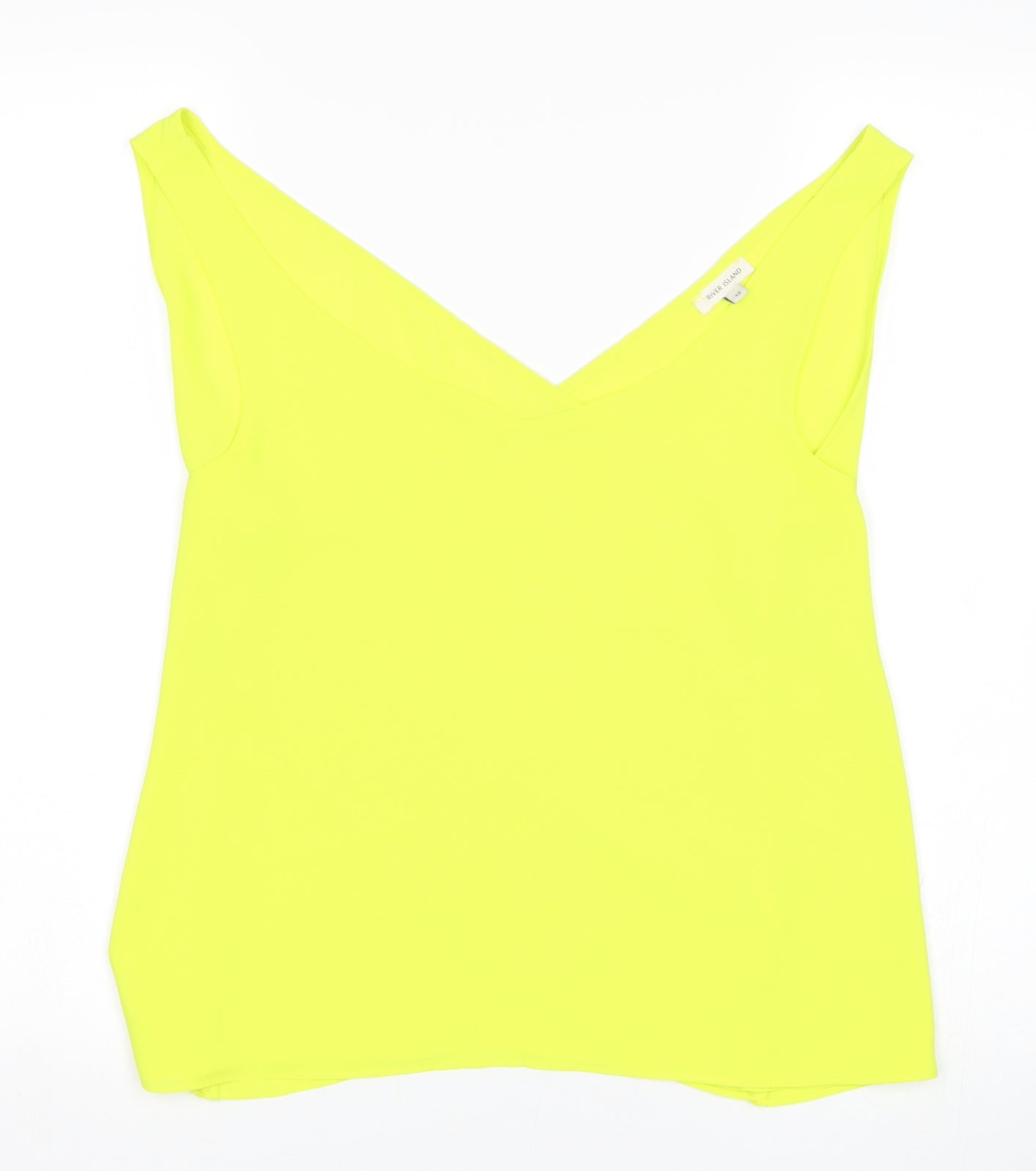 Womens UK Size 12 River Island Green Basic Tank