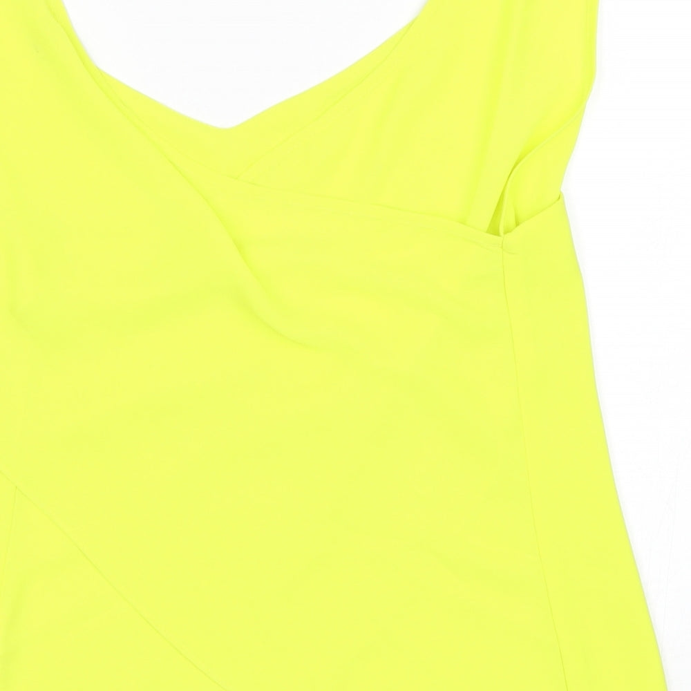 Womens UK Size 12 River Island Green Basic Tank
