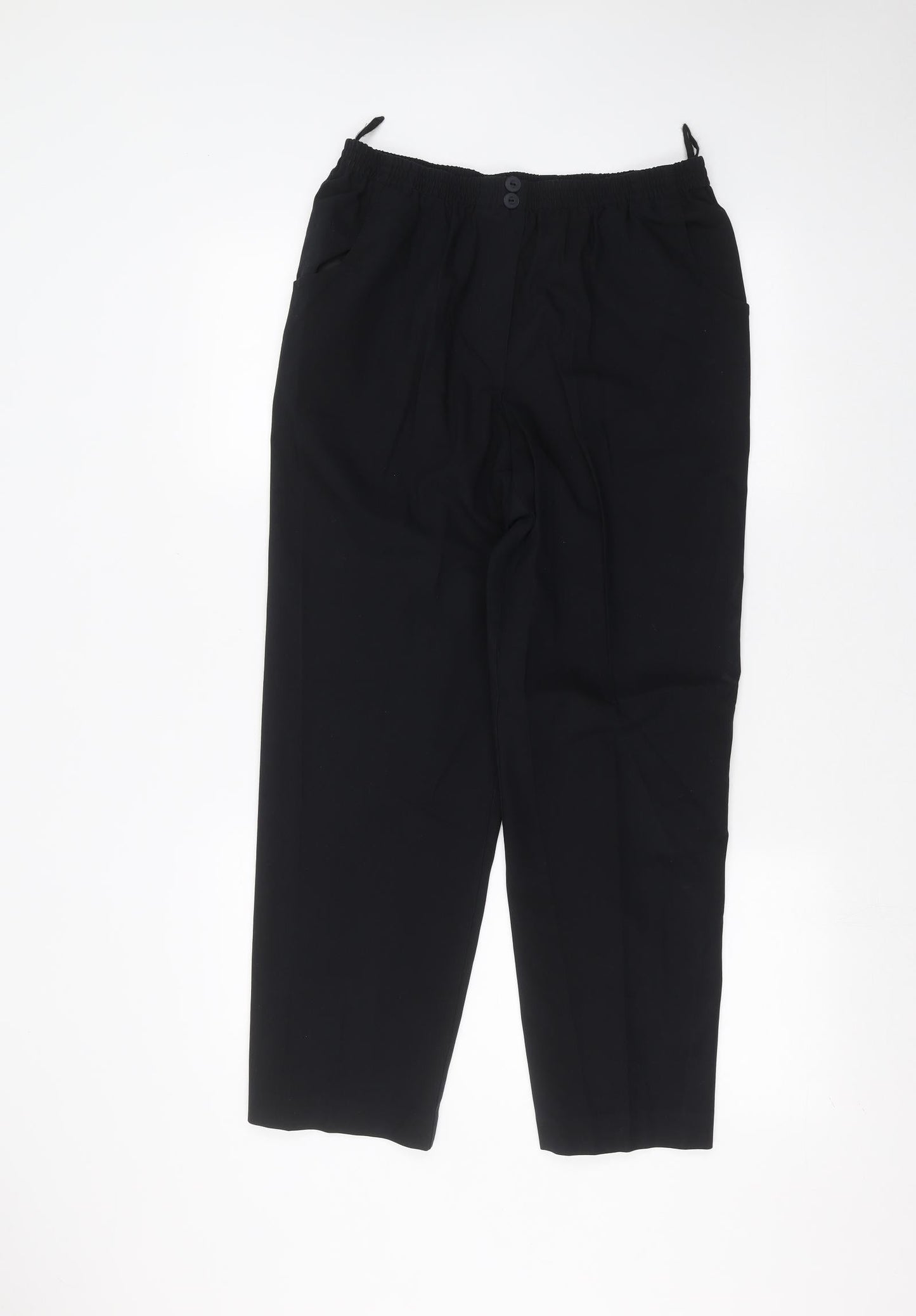 Womens UK Size 16 Preworn Regular Fit  Black Trousers