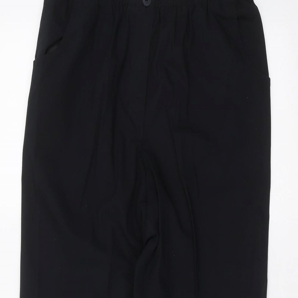 Womens UK Size 16 Preworn Regular Fit  Black Trousers