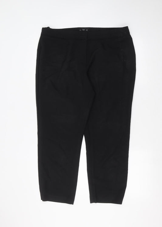 F&F Womens Black   Trousers  Size 18 L25 in