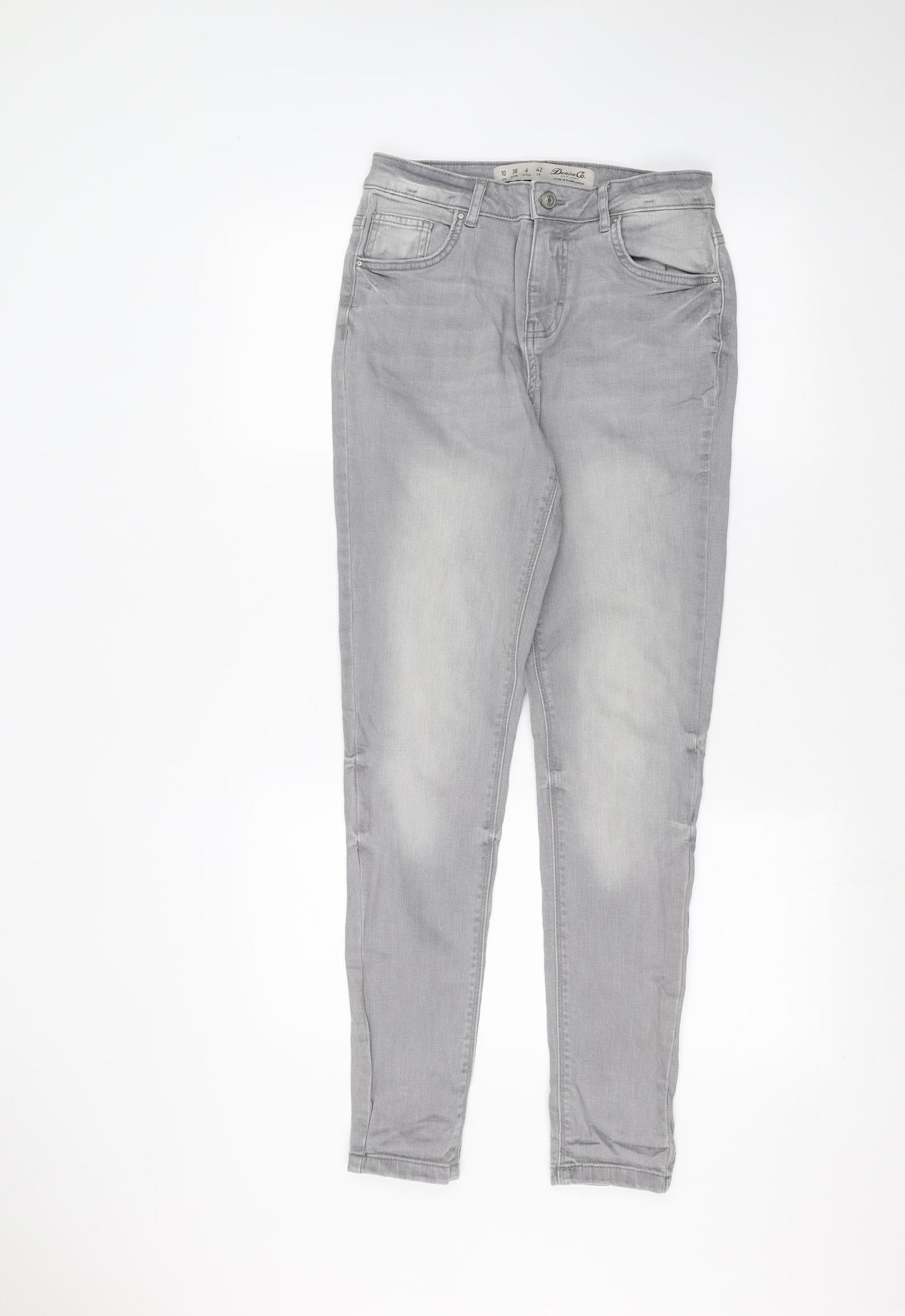 Denim & Co. Womens Grey   Skinny Jeans Size 10 L28 in