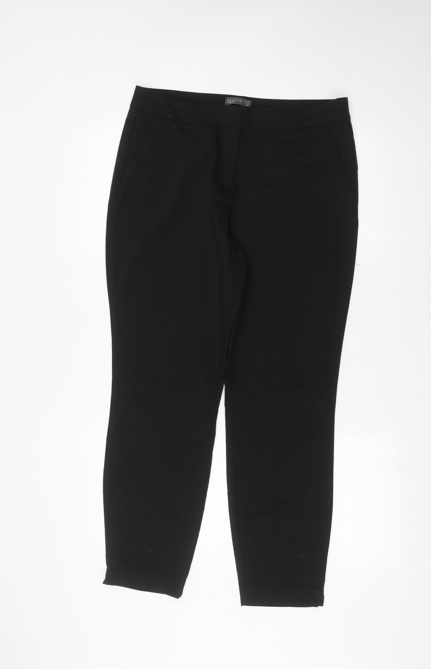 Womens UK Size 14 Papaya Regular Fit  Black Trousers
