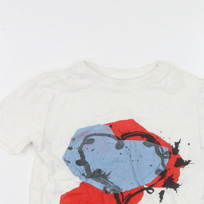 George Girls White   Basic T-Shirt Size 3-4 Years
