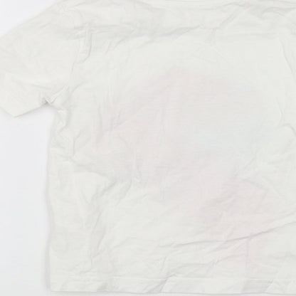 George Girls White   Basic T-Shirt Size 3-4 Years
