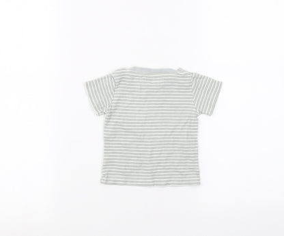 Earlydays Baby Grey Striped  Basic T-Shirt Size 6-9 Months