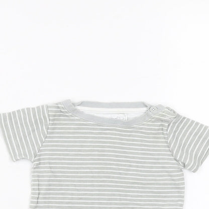 Earlydays Baby Grey Striped  Basic T-Shirt Size 6-9 Months