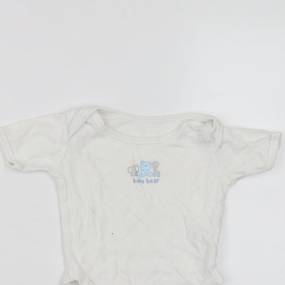 Mothercare Baby White   Babygrow One-Piece Size 3-6 Months