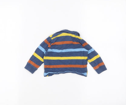 M&Co Baby Blue Striped  Basic Polo Size 3-6 Months
