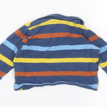 M&Co Baby Blue Striped  Basic Polo Size 3-6 Months