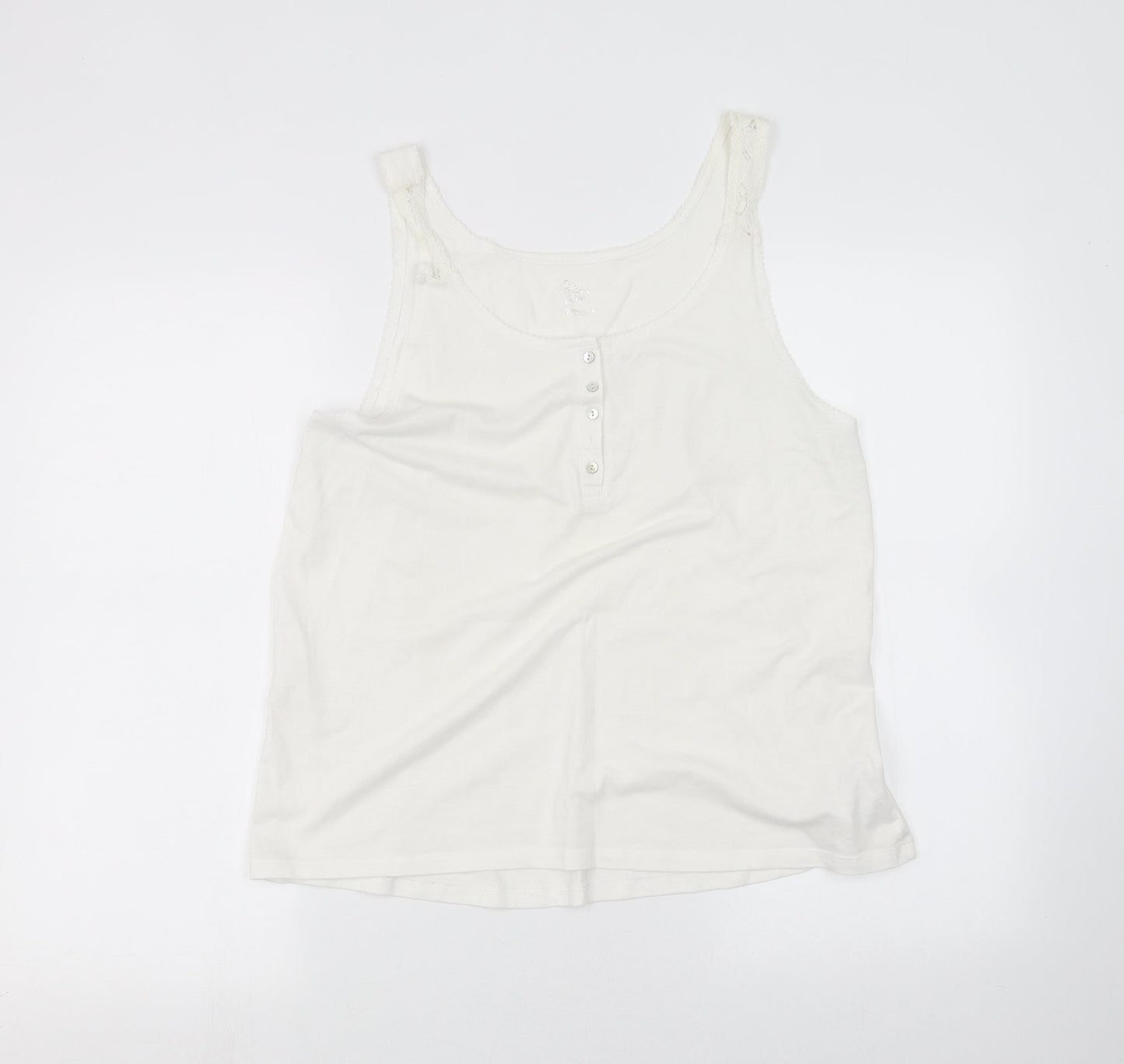Womens UK Size 14 Love to Lounge White Basic Tank