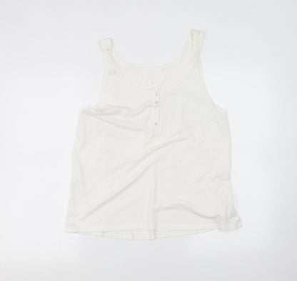 Womens UK Size 14 Love to Lounge White Basic Tank