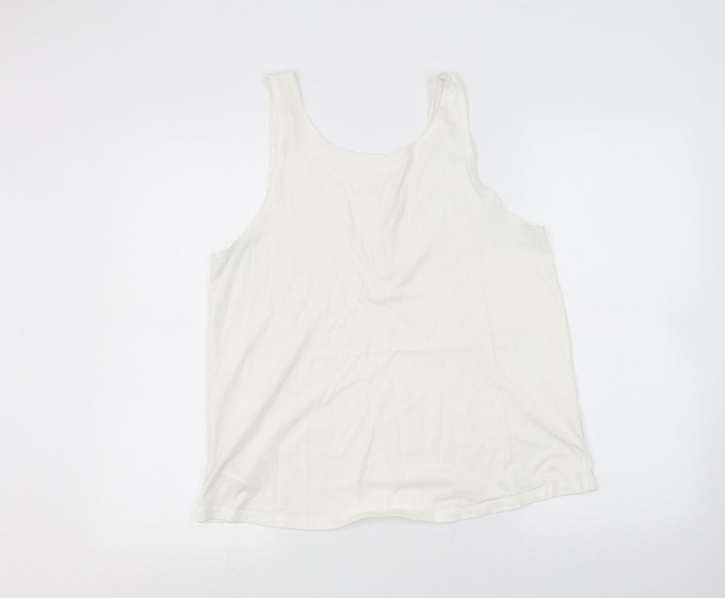 Womens UK Size 14 Love to Lounge White Basic Tank
