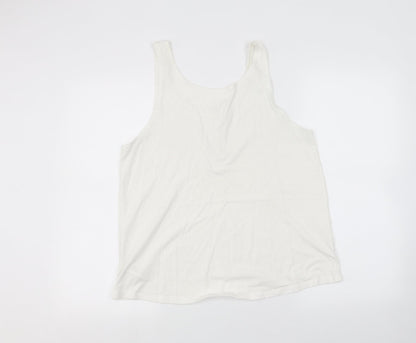 Womens UK Size 14 Love to Lounge White Basic Tank