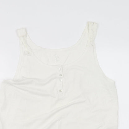 Womens UK Size 14 Love to Lounge White Basic Tank