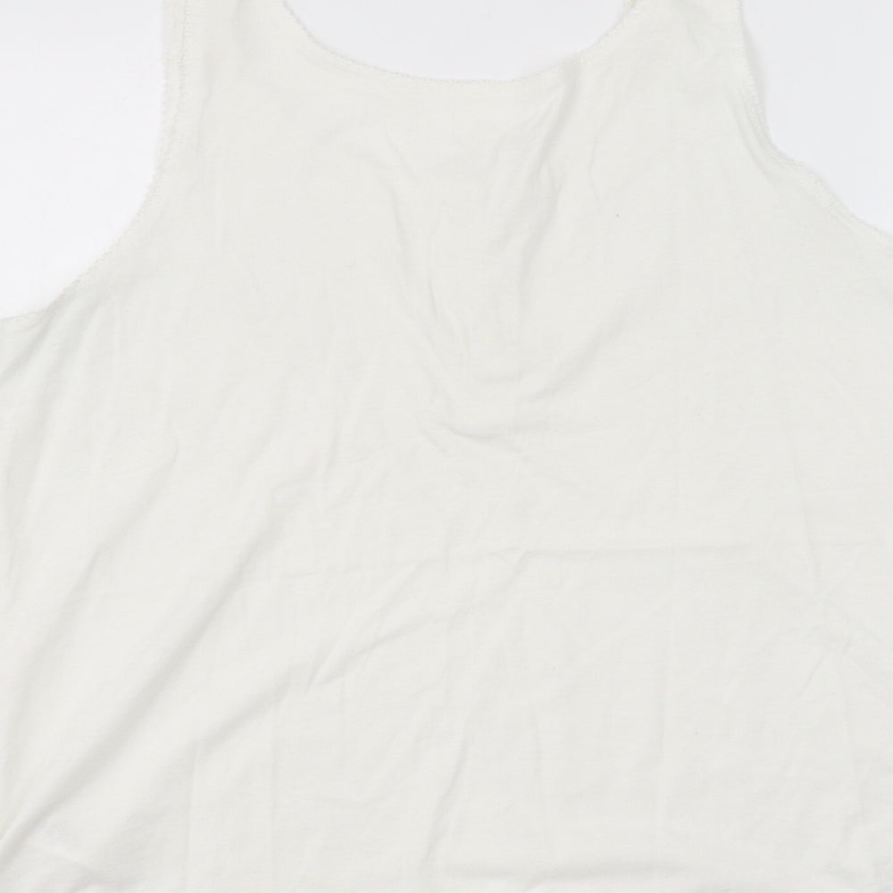 Womens UK Size 14 Love to Lounge White Basic Tank