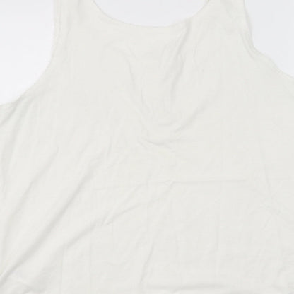 Womens UK Size 14 Love to Lounge White Basic Tank