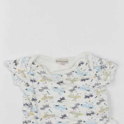 Babaluno Baby White   Babygrow One-Piece Size 3-6 Months