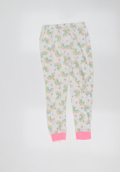Primark Girls White   Sweatpants Trousers Size 7-8 Years