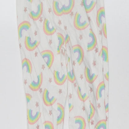 Primark Girls White   Sweatpants Trousers Size 7-8 Years