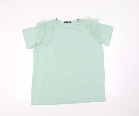 Womens UK Size L Select Green Basic T-Shirt