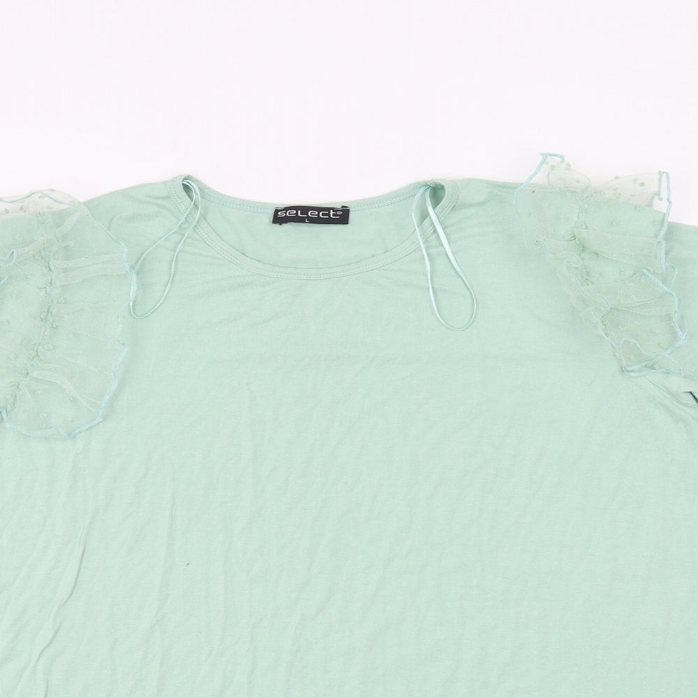 Womens UK Size L Select Green Basic T-Shirt