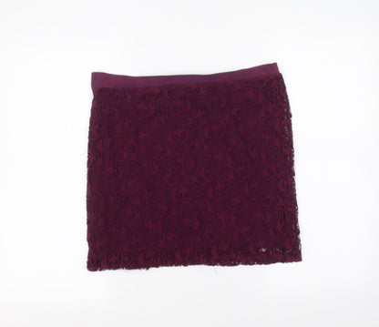 Miss Selfridge Womens Purple   Mini Skirt Size 16