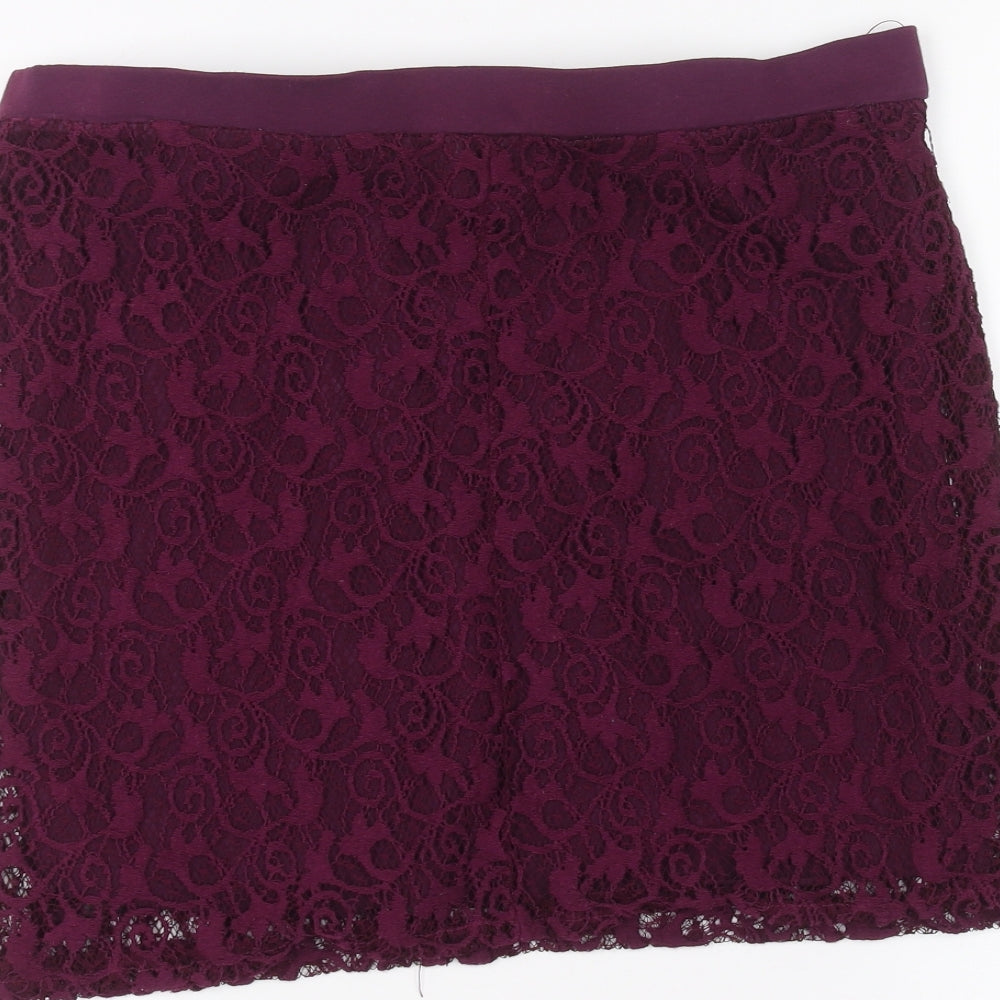 Miss Selfridge Womens Purple   Mini Skirt Size 16