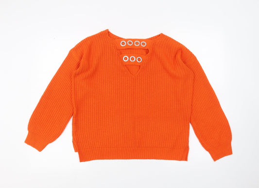 Primark Womens Orange   Pullover Jumper Size S