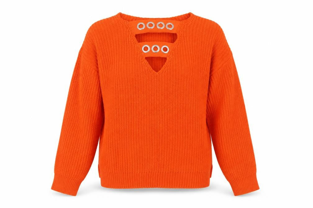Womens UK Size S Primark Orange Pullover Jumper