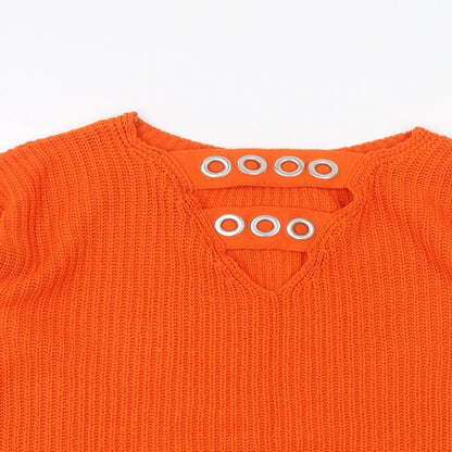 Primark Womens Orange   Pullover Jumper Size S