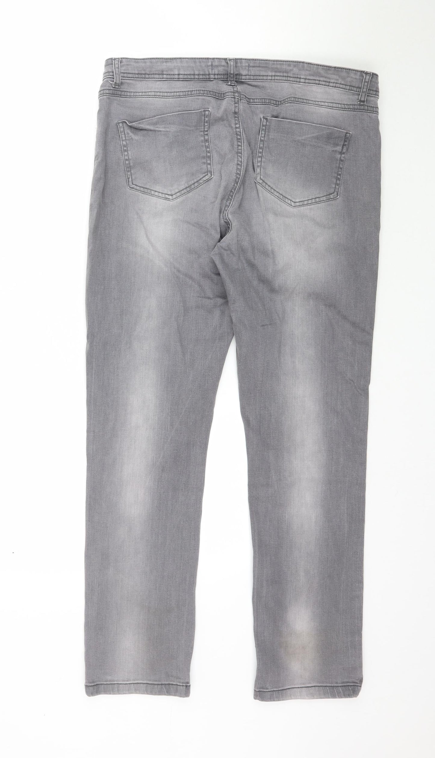 BHS Womens Grey  Denim Skinny Jeans Size 14 L29 in - Slim leg