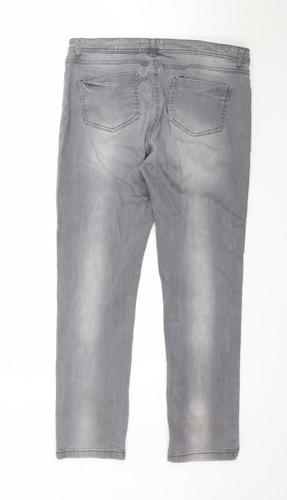 BHS Womens Grey  Denim Skinny Jeans Size 14 L29 in - Slim leg